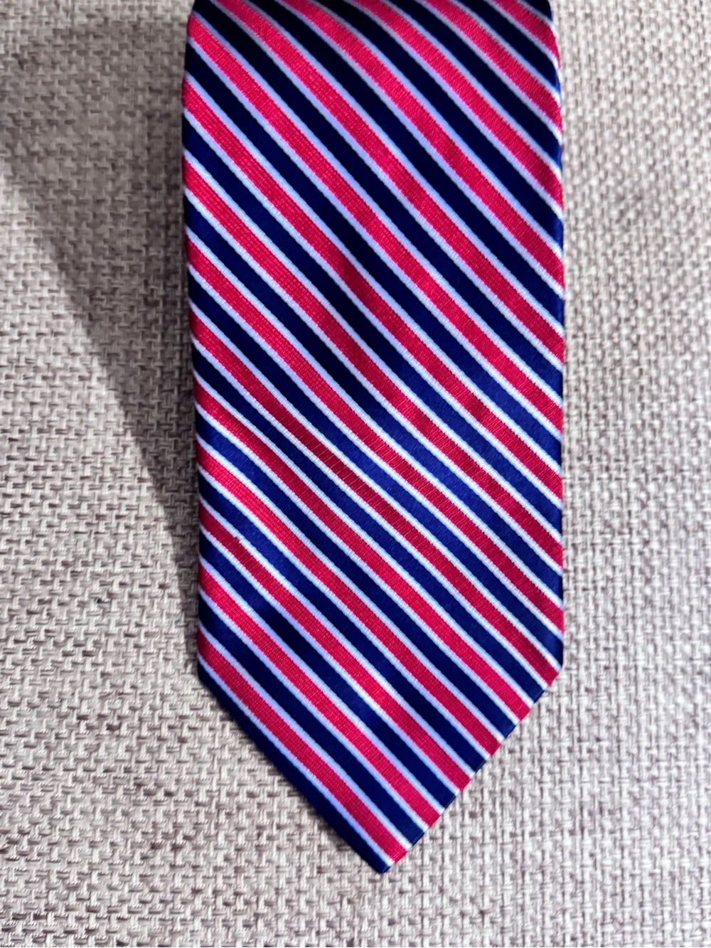 Nautica Striped Tie in Navy, Red and White